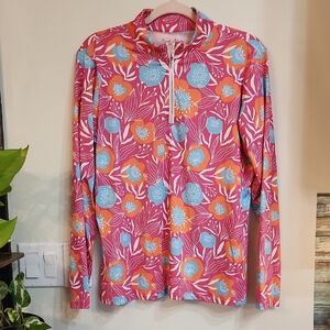 Court Haley Floral Long Sleeve  Golf Top